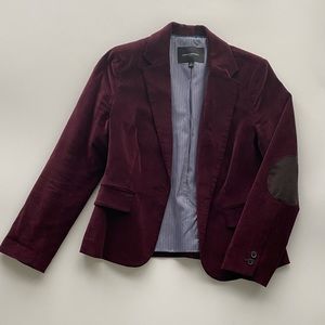 Cranberry blazer with elbow patches
